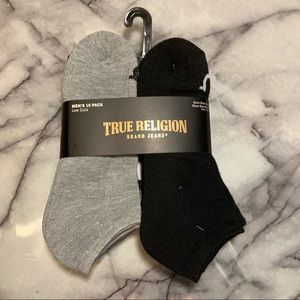 10-Pack of Mens True Religion Jeans Brand Low Cut Socks NWT $49